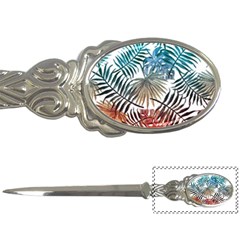 Blue Tropical Leaves Letter Opener by goljakoff