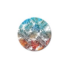 Blue Tropical Leaves Golf Ball Marker (10 Pack) by goljakoff