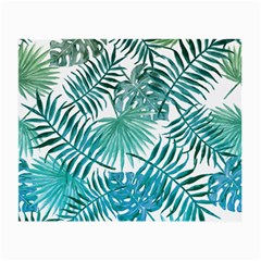 Blue Tropical Leaves Small Glasses Cloth by goljakoff