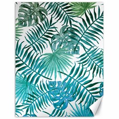 Blue Tropical Leaves Canvas 18  X 24  by goljakoff