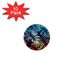 Tropic Leaves 1  Mini Buttons (10 Pack)  by goljakoff