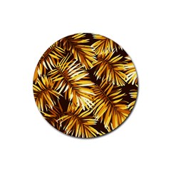 Golden Leaves Rubber Coaster (round)  by goljakoff