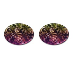 Purple Leaves Cufflinks (oval) by goljakoff