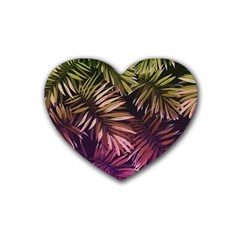 Purple Leaves Heart Coaster (4 Pack)  by goljakoff