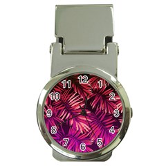 Pink Leaves Money Clip Watches