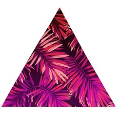 Pink Leaves Wooden Puzzle Triangle by goljakoff