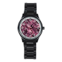 Rose Leaves Stainless Steel Round Watch by goljakoff