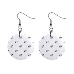 American Football Ball Motif Print Pattern Mini Button Earrings by dflcprintsclothing