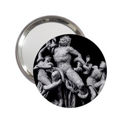 Laocoon Sculpture Over Black 2 25  Handbag Mirrors by dflcprintsclothing