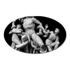 Laocoon Sculpture Over Black Oval Magnet by dflcprintsclothing