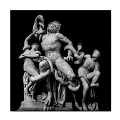 Laocoon Sculpture Over Black Face Towel by dflcprintsclothing