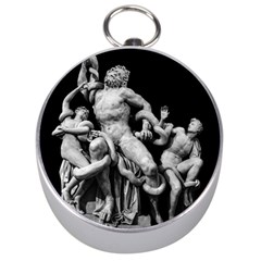 Laocoon Sculpture Over Black Silver Compasses by dflcprintsclothing