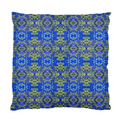 Gold And Blue Fancy Ornate Pattern Standard Cushion Case (two Sides) by dflcprintsclothing