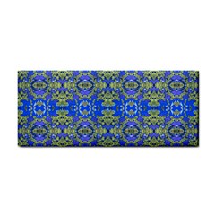 Gold And Blue Fancy Ornate Pattern Hand Towel by dflcprintsclothing