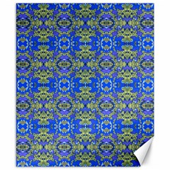 Gold And Blue Fancy Ornate Pattern Canvas 8  X 10  by dflcprintsclothing