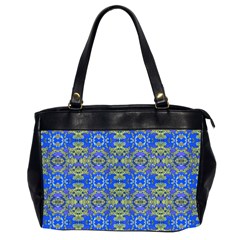 Gold And Blue Fancy Ornate Pattern Oversize Office Handbag (2 Sides) by dflcprintsclothing