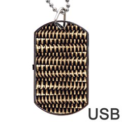 Red Tech Stripes Print Dog Tag Usb Flash (two Sides) by dflcprintsclothing