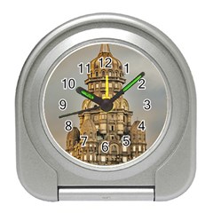 Salvo Palace Exterior View, Montevideo, Uruguay Travel Alarm Clock by dflcprintsclothing