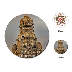 Salvo Palace Exterior View, Montevideo, Uruguay Playing Cards Single Design (round) by dflcprintsclothing