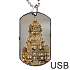 Salvo Palace Exterior View, Montevideo, Uruguay Dog Tag Usb Flash (one Side) by dflcprintsclothing