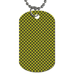 Cute Yellow Tartan Pattern, Classic Buffalo Plaid Theme Dog Tag (one Side) by Casemiro