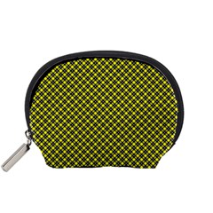 Cute Yellow Tartan Pattern, Classic Buffalo Plaid Theme Accessory Pouch (small) by Casemiro