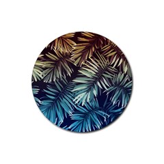Tropical Leaves Rubber Round Coaster (4 Pack)  by goljakoff