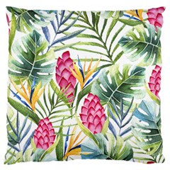 Tropical Flowers Large Flano Cushion Case (two Sides) by goljakoff