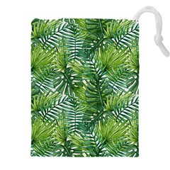 Green Leaves Drawstring Pouch (4xl) by goljakoff