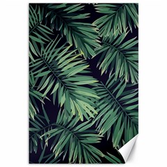 Green Palm Leaves Canvas 12  X 18  by goljakoff