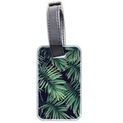 Green Palm Leaves Luggage Tag (two Sides) by goljakoff