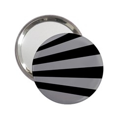 Striped Black And Grey Colors Pattern, Silver Geometric Lines 2 25  Handbag Mirrors by Casemiro