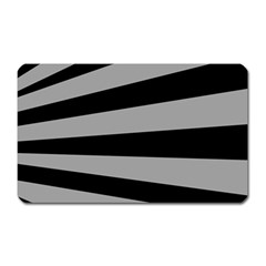 Striped Black And Grey Colors Pattern, Silver Geometric Lines Magnet (rectangular)