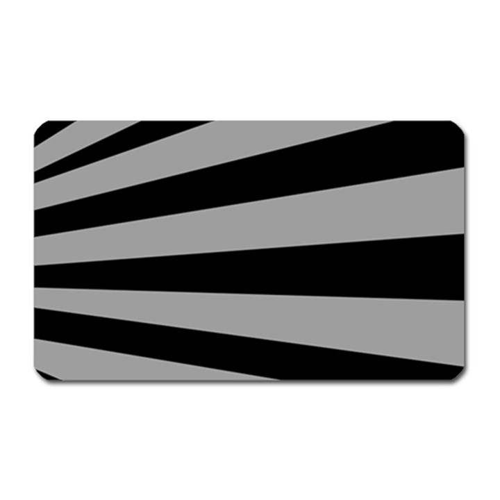 Striped black and grey colors pattern, silver geometric lines Magnet (Rectangular)