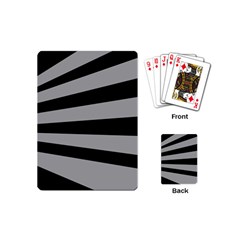 Striped Black And Grey Colors Pattern, Silver Geometric Lines Playing Cards Single Design (mini) by Casemiro