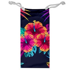 Neon Flowers Jewelry Bag by goljakoff