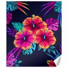 Neon Flowers Canvas 8  X 10  by goljakoff