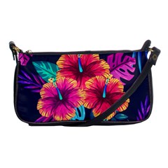 Neon Flowers Shoulder Clutch Bag by goljakoff