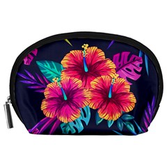 Neon Flowers Accessory Pouch (large) by goljakoff