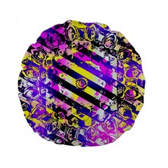 Pop Punk Mandala Standard 15  Premium Flano Round Cushions by MRNStudios