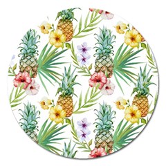 Tropical Pineapples Magnet 5  (round) by goljakoff