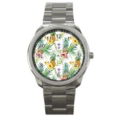 Tropical Pineapples Sport Metal Watch by goljakoff