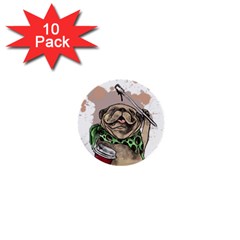 Pug Lover Coffee 1  Mini Buttons (10 Pack) 