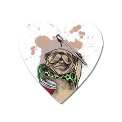 Pug Lover Coffee Heart Magnet by EvgeniaEsenina