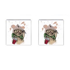 Pug Lover Coffee Cufflinks (square) by EvgeniaEsenina