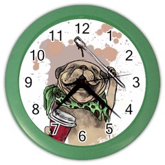 Pug Lover Coffee Color Wall Clock