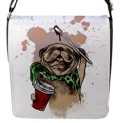 Pug Lover Coffee Flap Closure Messenger Bag (s) by EvgeniaEsenina