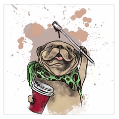 Pug Lover Coffee Large Satin Scarf (square)