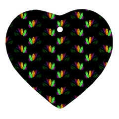 Digital Flowers Heart Ornament (two Sides) by Sparkle