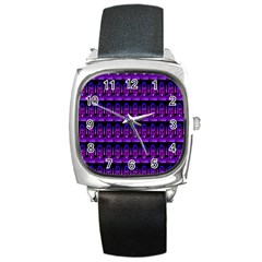 Violet Retro Square Metal Watch by Sparkle